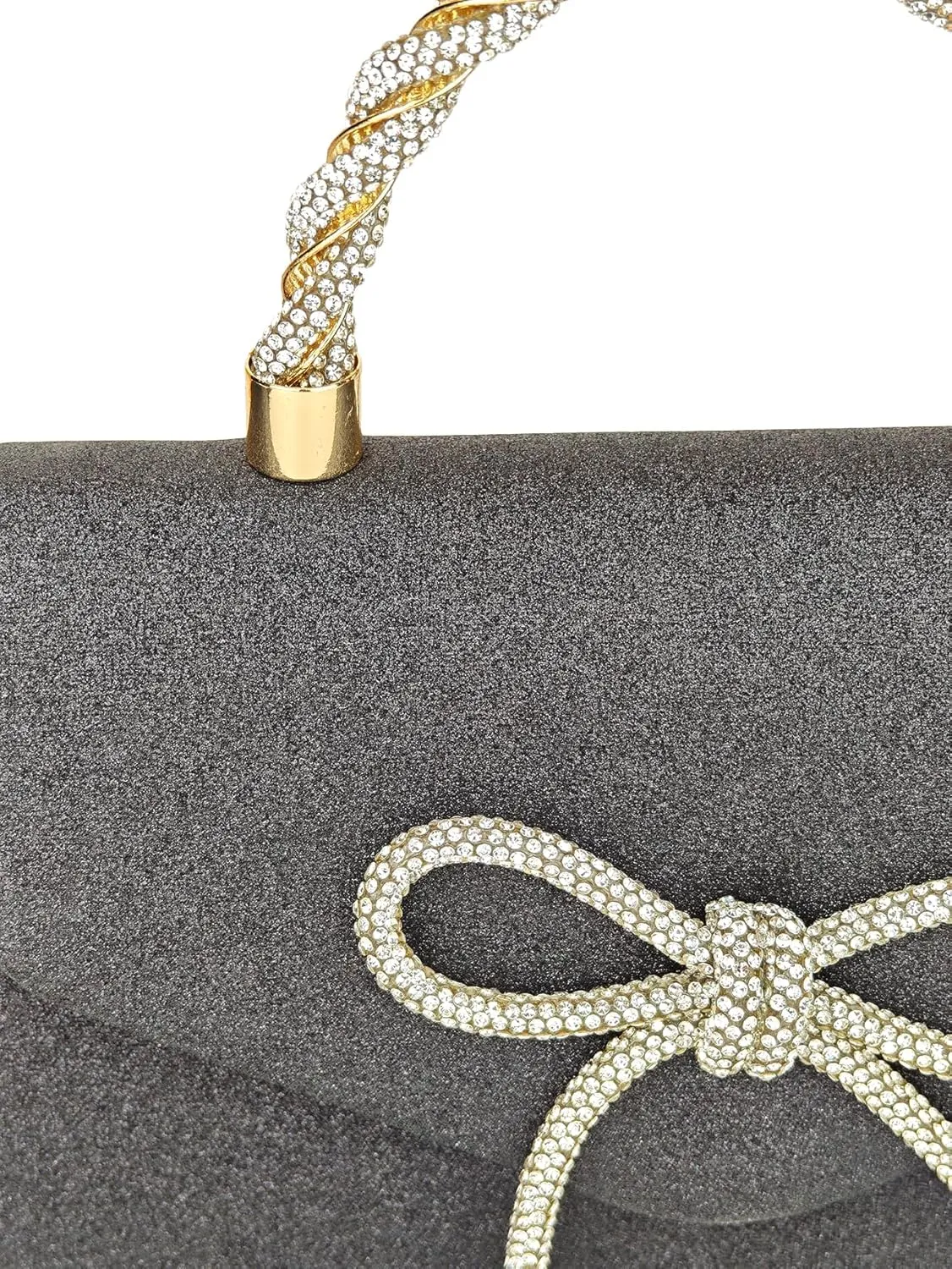 Women's Rhinestone Evening Bag Glitter Clutch Purses Crystal Pearl Party Handbags with Chain