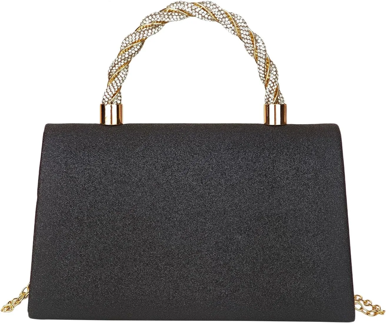 Women's Rhinestone Evening Bag Glitter Clutch Purses Crystal Pearl Party Handbags with Chain