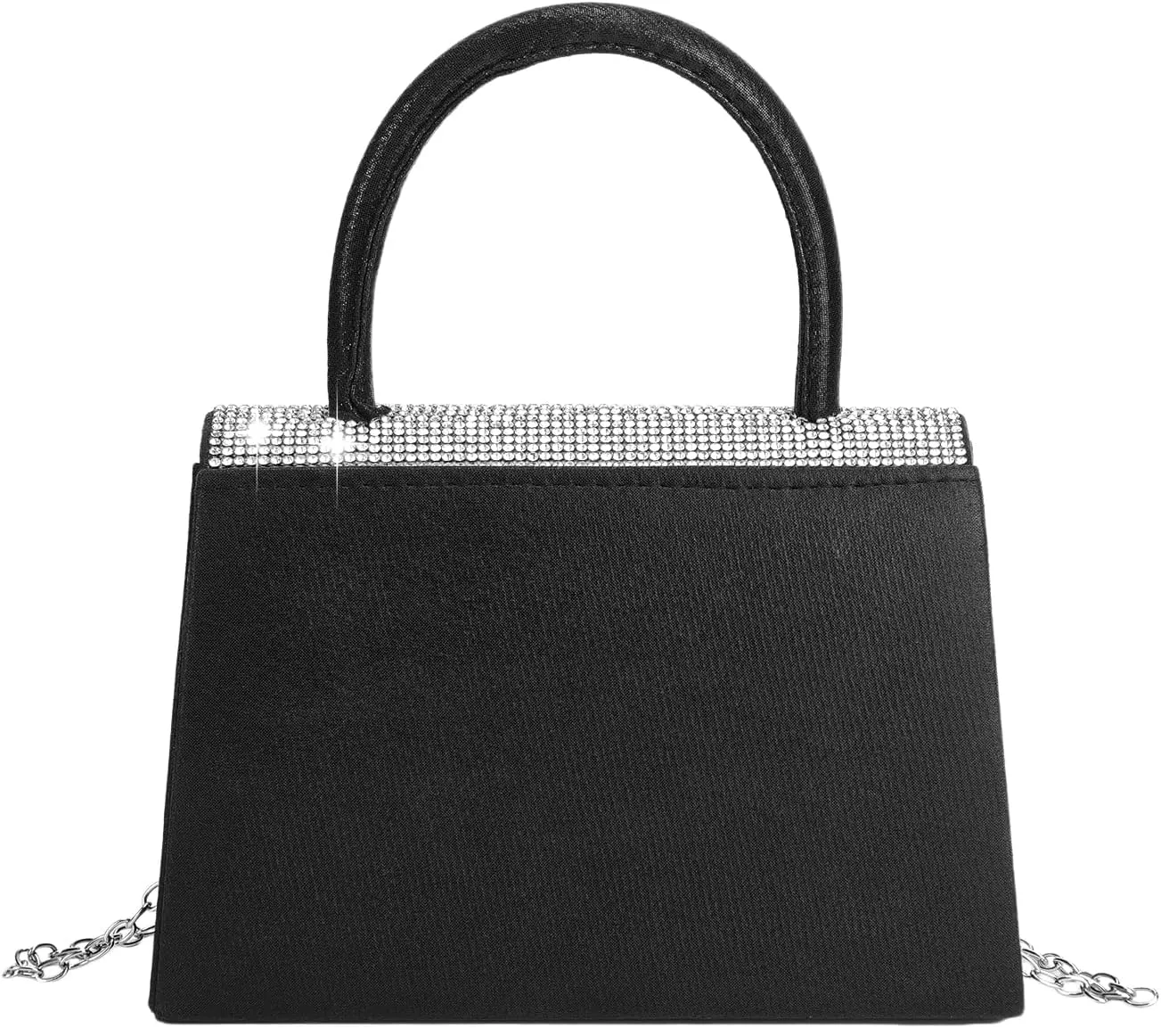 Women's Rhinestone Evening Bag Glitter Clutch Purses Crystal Pearl Party Handbags with Chain