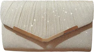 Women's Rhinestone Evening Bag Purse Glitter Clutch Crystal Pearl Party Handbag with Chain