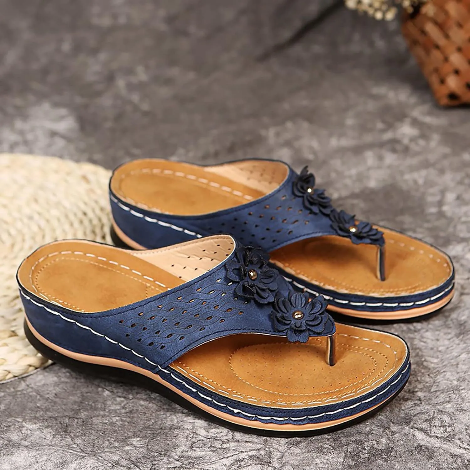 Womens Sandals Dressy, Womens Sandals Orthopedic Open Toe Sandals Retro Anti Slip Comfy Breathable Shoes