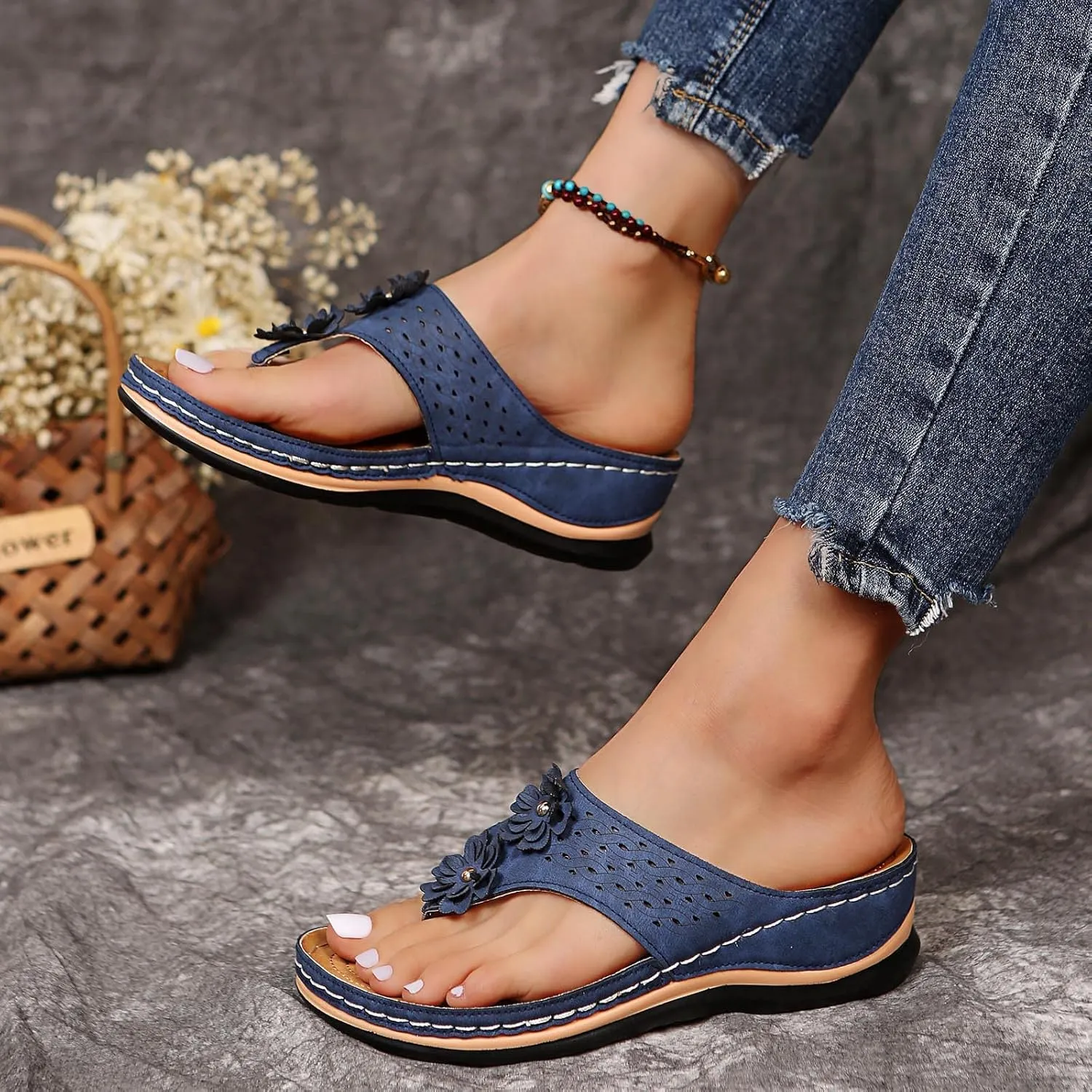 Womens Sandals Dressy, Womens Sandals Orthopedic Open Toe Sandals Retro Anti Slip Comfy Breathable Shoes
