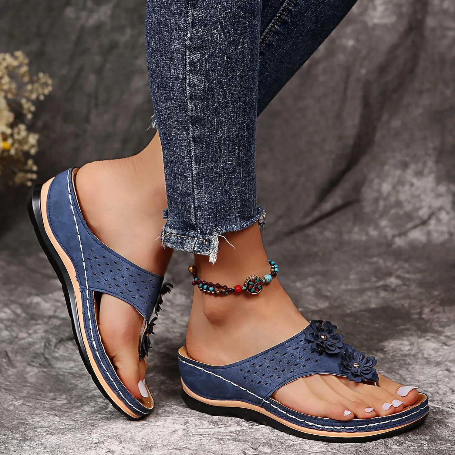 Womens Sandals Dressy, Womens Sandals Orthopedic Open Toe Sandals Retro Anti Slip Comfy Breathable Shoes