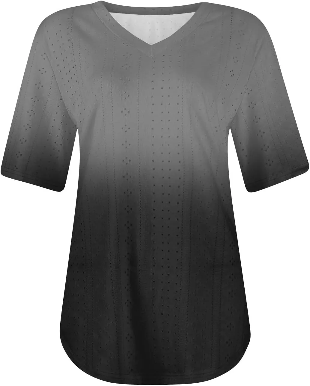 Womens Shirts V Neck Short Sleeve Casual Summer Tops Loose Fit Basic Tees with Curved Hem Trendy 2025
