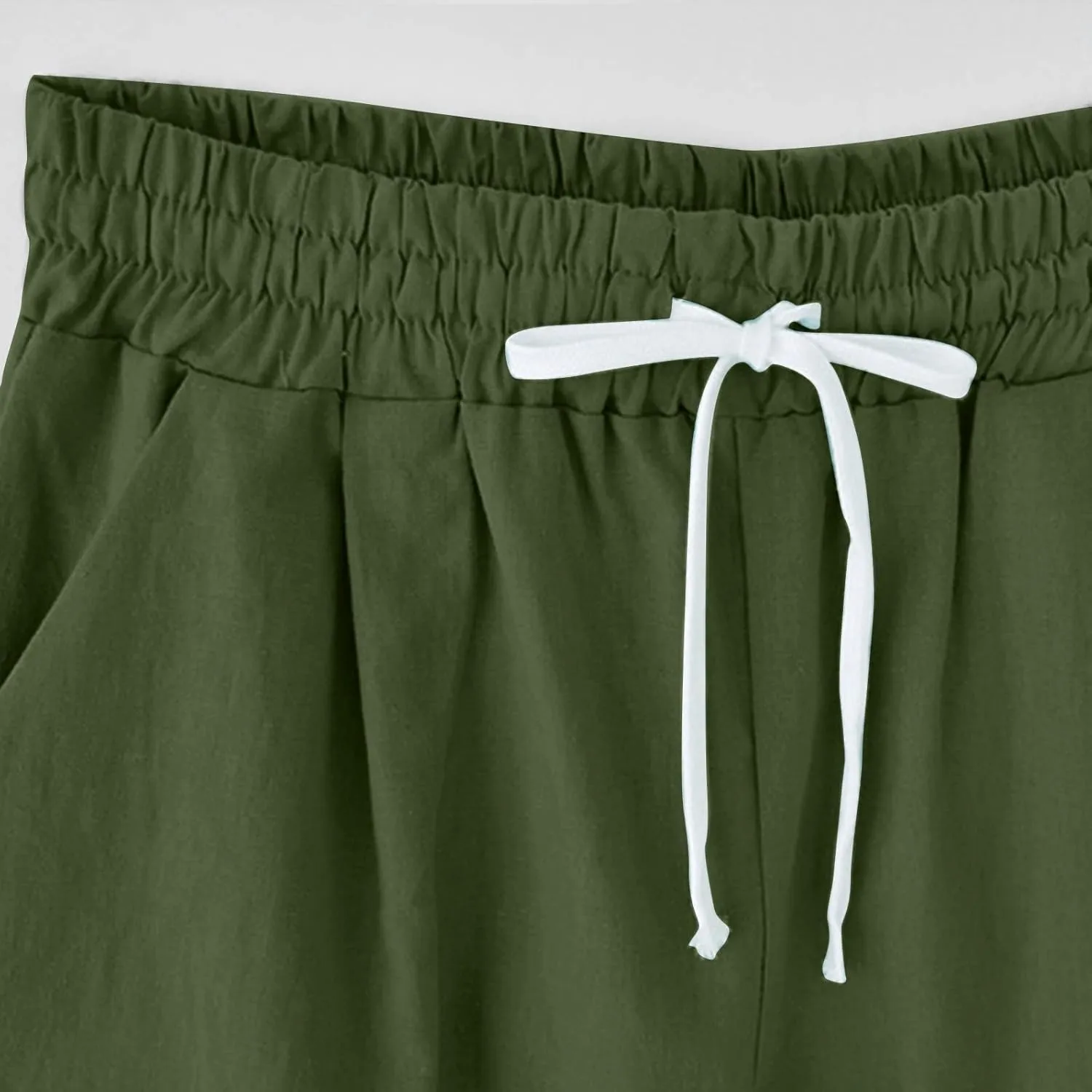 Womens Shorts Drawstring Sweat Shorts Elastic Waist Running Workout Shorts with Pockets Women's Wide Leg Womens