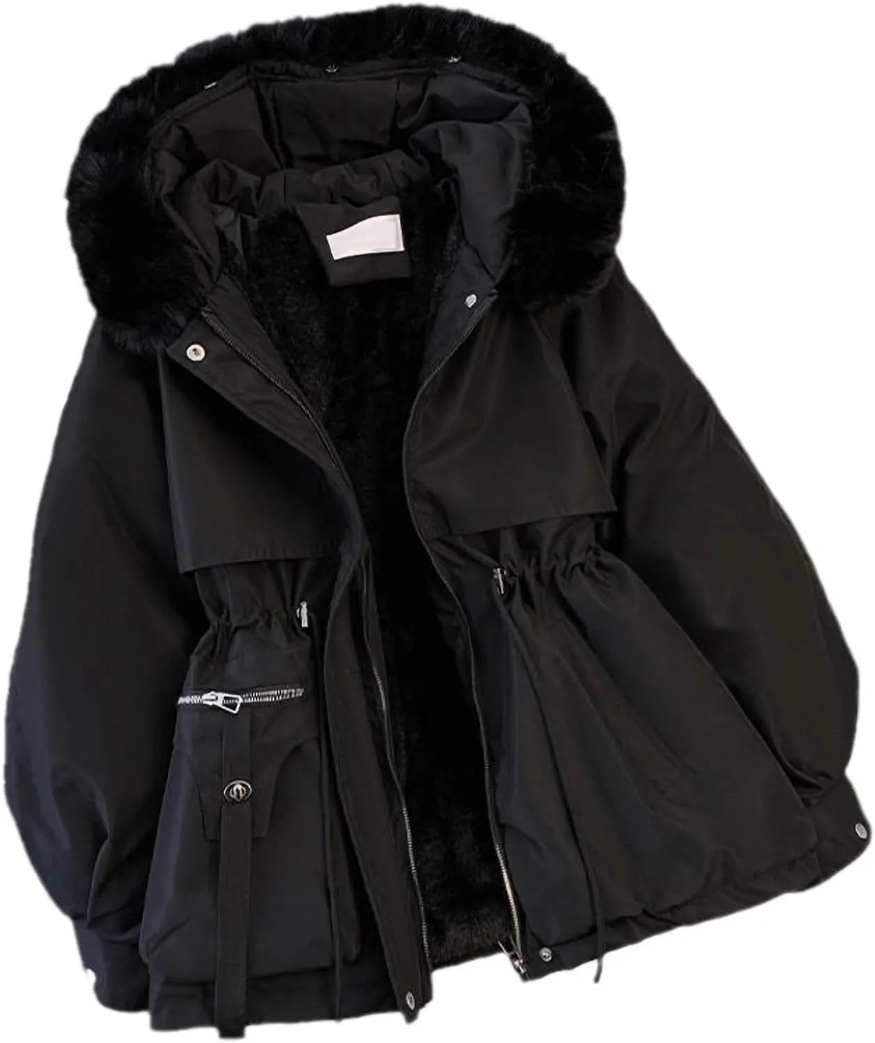 Women's Winter Jacket Overcoat Thick Cotton Liner Padded Coat Female Plus Size Casual Loose Hooded Parkas