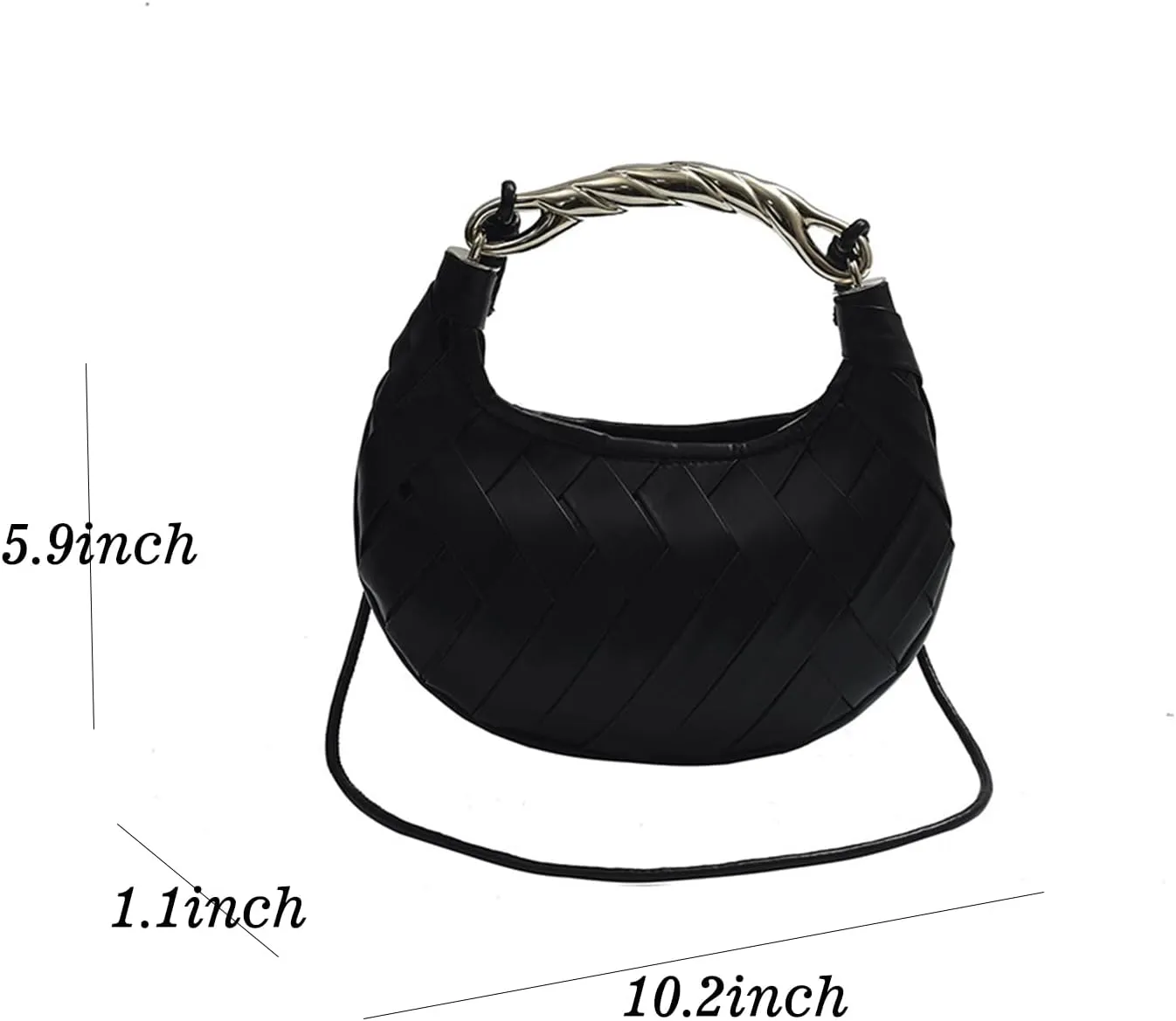 Woven Crescent Hobo Bag, Beige Leather Crossbody Purse