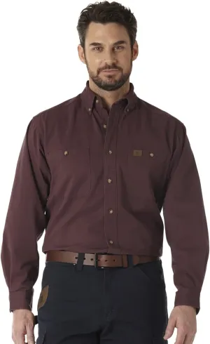 Wrangler Men's Riggs Workwear Logger Twill Long Sleeve Work Shirt