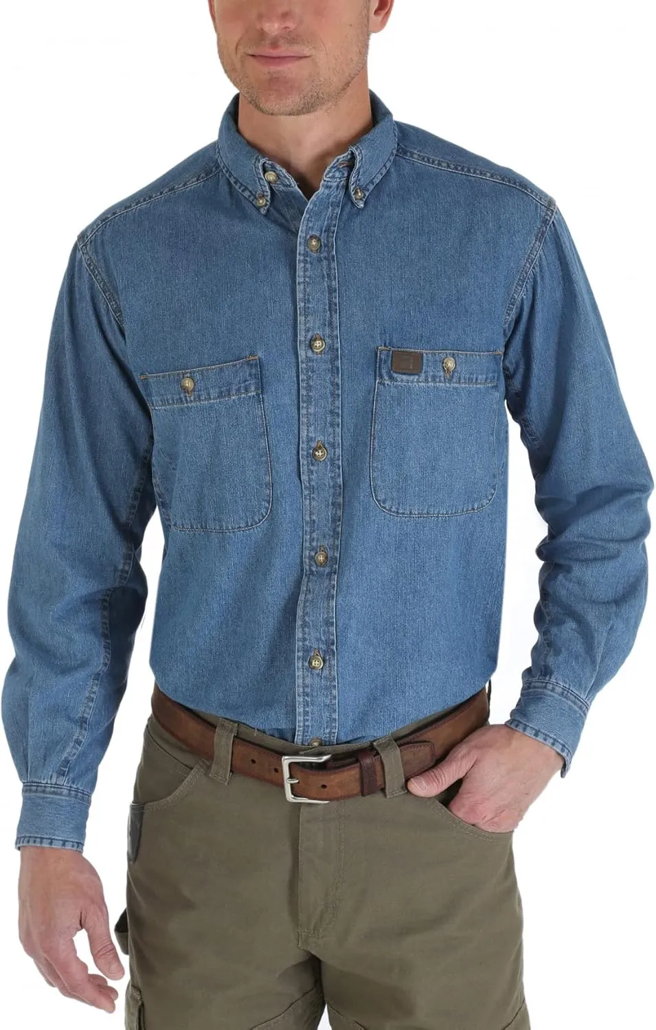 Wrangler Men's Riggs Workwear Logger Twill Long Sleeve Work Shirt