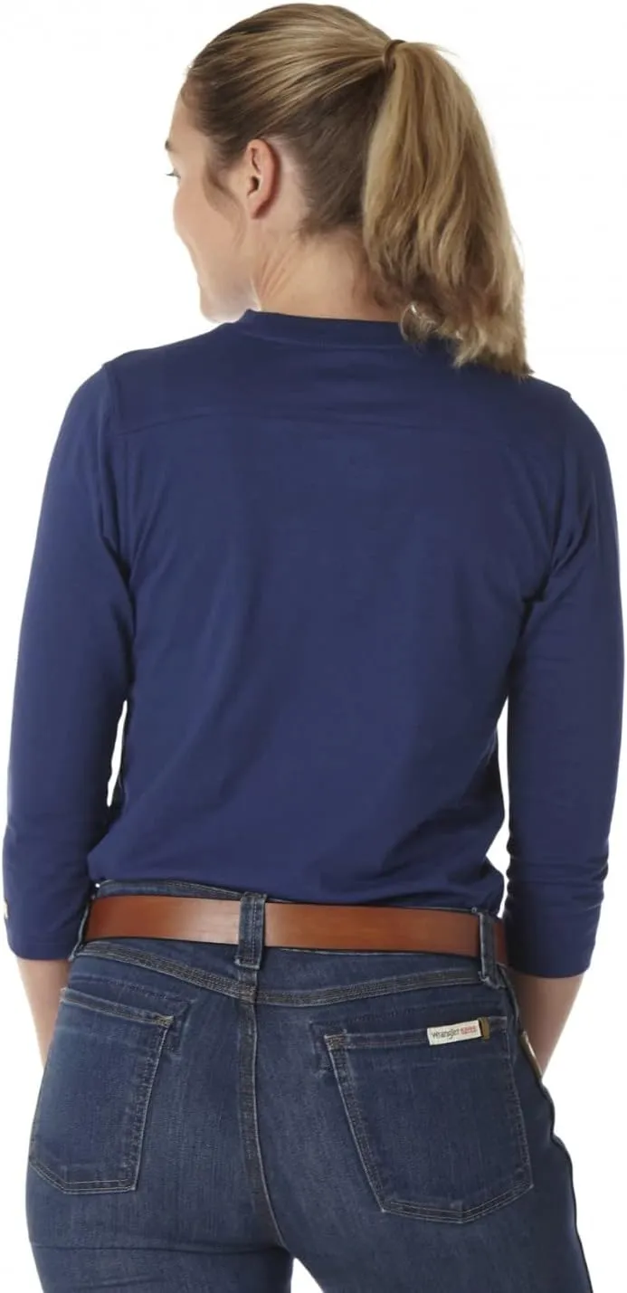 Wrangler Riggs Workwear Women's 3/4 Sleeve Color Blocked Performance T-Shirt