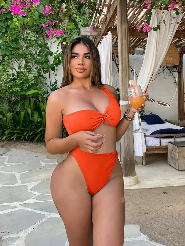 XXTAXN Women's Sexy Thong Cutout Monokinis Tie Beach One Piece Swimsuit Bathing Suit