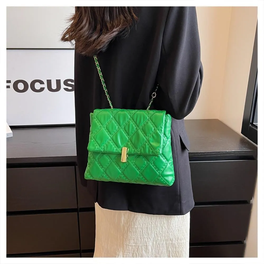 Y2k Shoulder Bag Lattice Pink Purse Women Crossbody bag Satchel Purse Handbags (green)