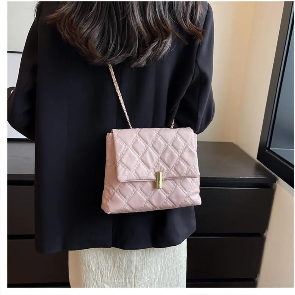 Y2k Shoulder Bag Lattice Pink Purse Women Crossbody bag Satchel Purse Handbags (pink)