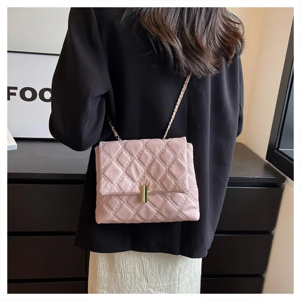 Y2k Shoulder Bag Lattice Pink Purse Women Crossbody bag Satchel Purse Handbags (pink)