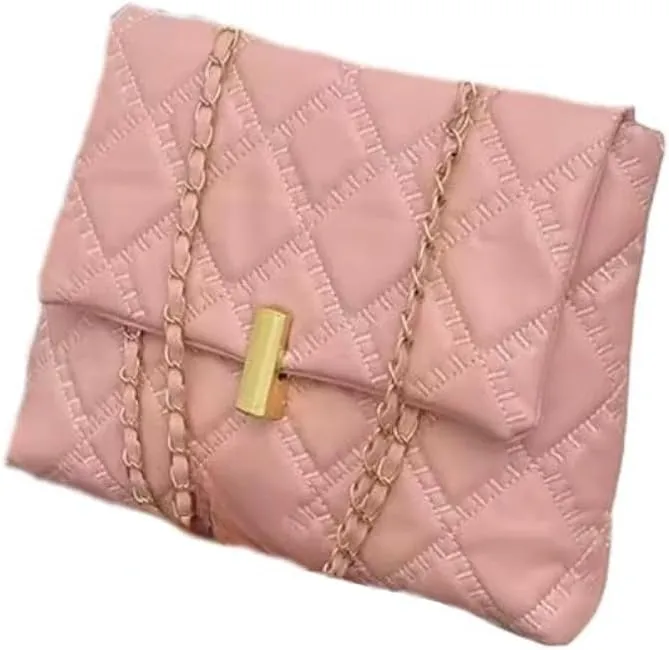 Y2k Shoulder Bag Lattice Pink Purse Women Crossbody bag Satchel Purse Handbags (pink)