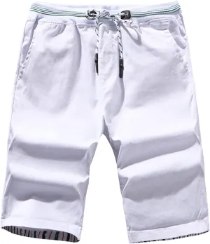 Ymosrh Men's Shorts Loose Shorts Solid Color Color-Blocking Fashion Casual Straight Five-Point Pants Shorts Casual
