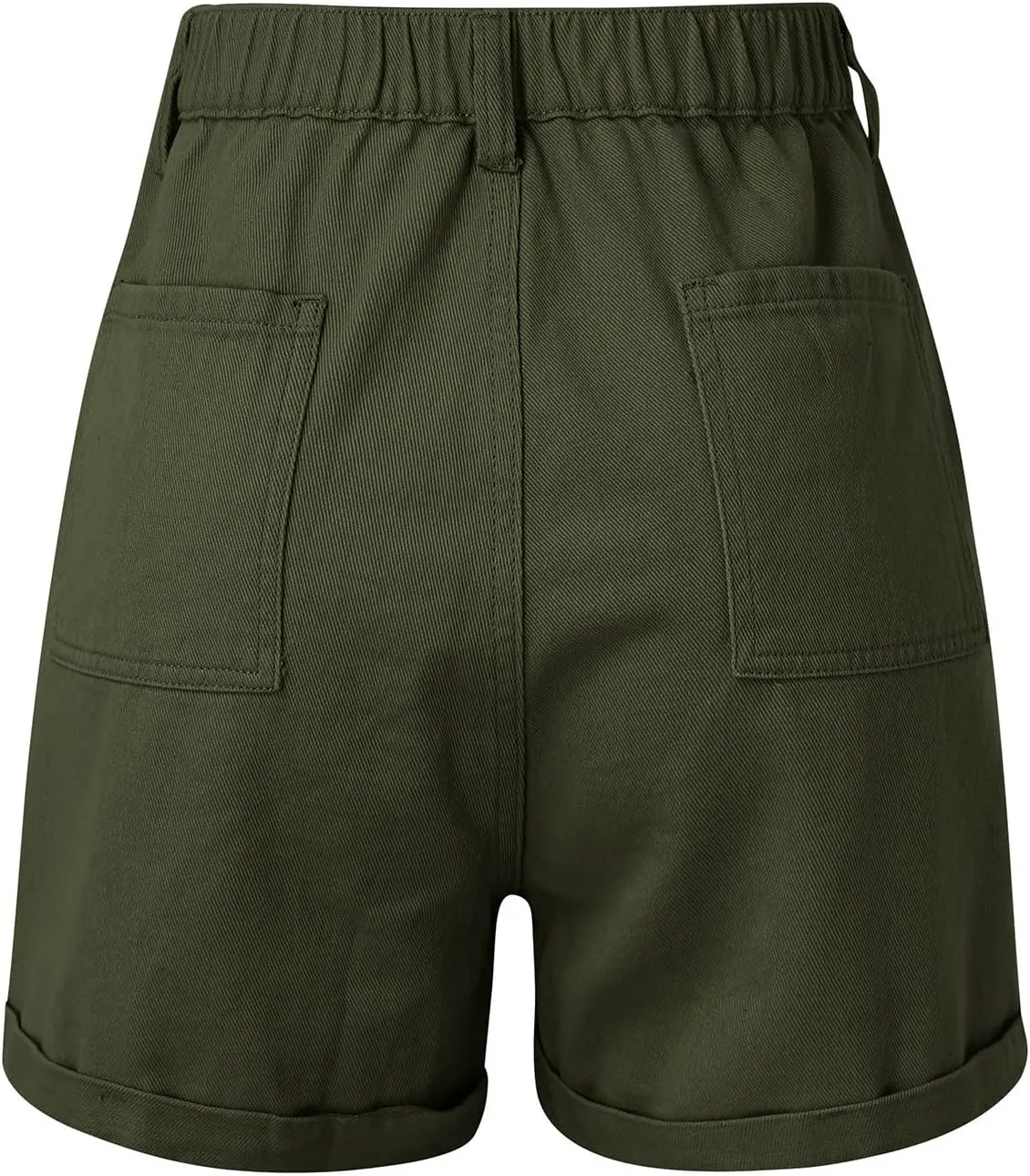 YOLAI Women's Summer High Waisted Denim Shorts Folded Hem Casual Jeans Short Streetwear Hip Hop Cargo Shorts with Pockets