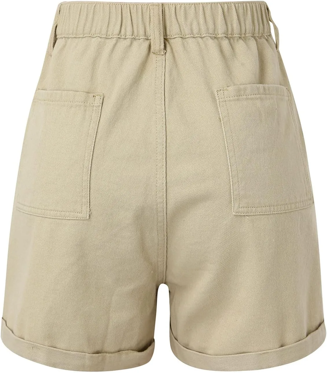 YOLAI Women's Summer High Waisted Denim Shorts Folded Hem Casual Jeans Short Streetwear Hip Hop Cargo Shorts with Pockets
