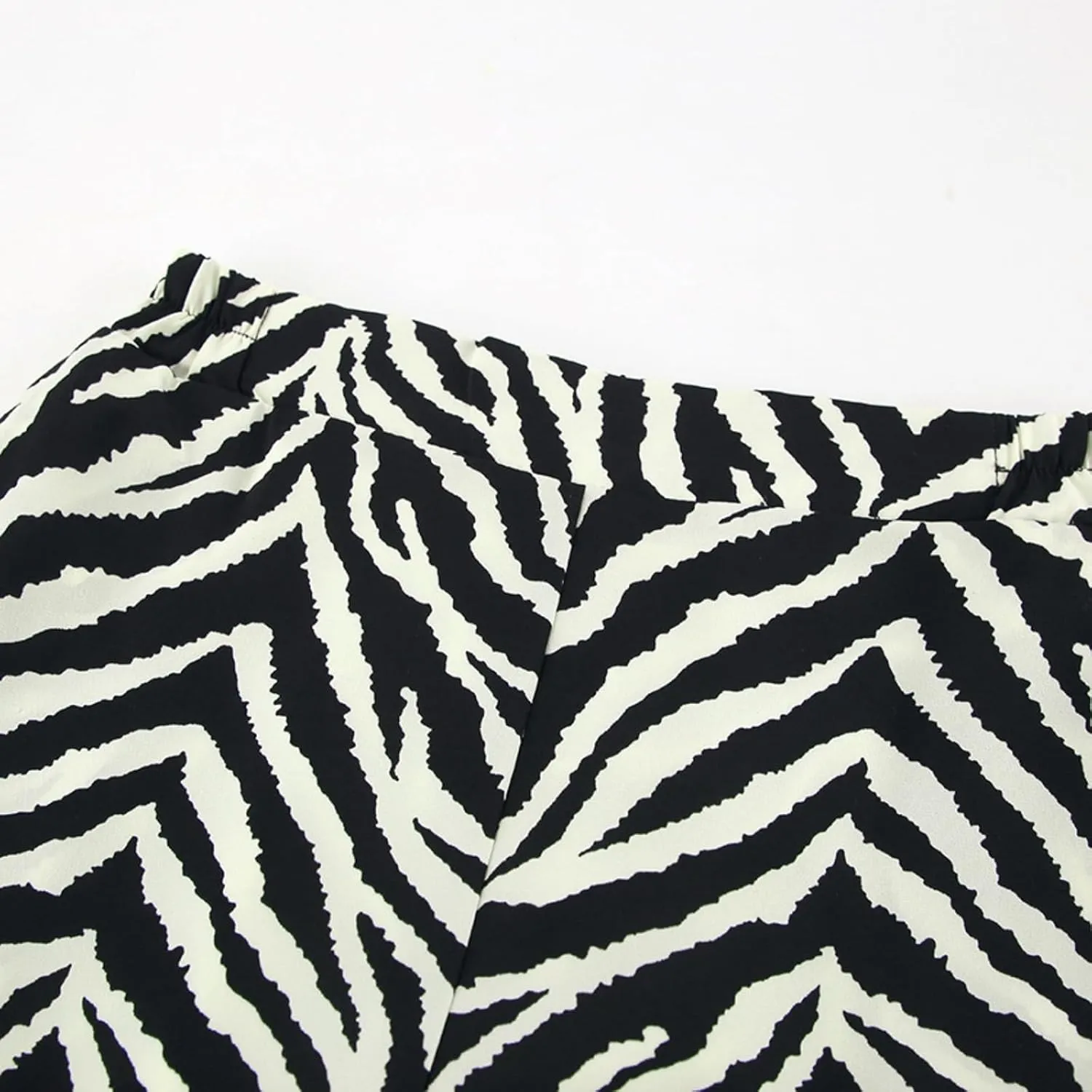 Zebra Print Pants for Women, Lightweight High Waist Draped Wide Leg Pants with Pockets, Casual Loose Fit Trousers